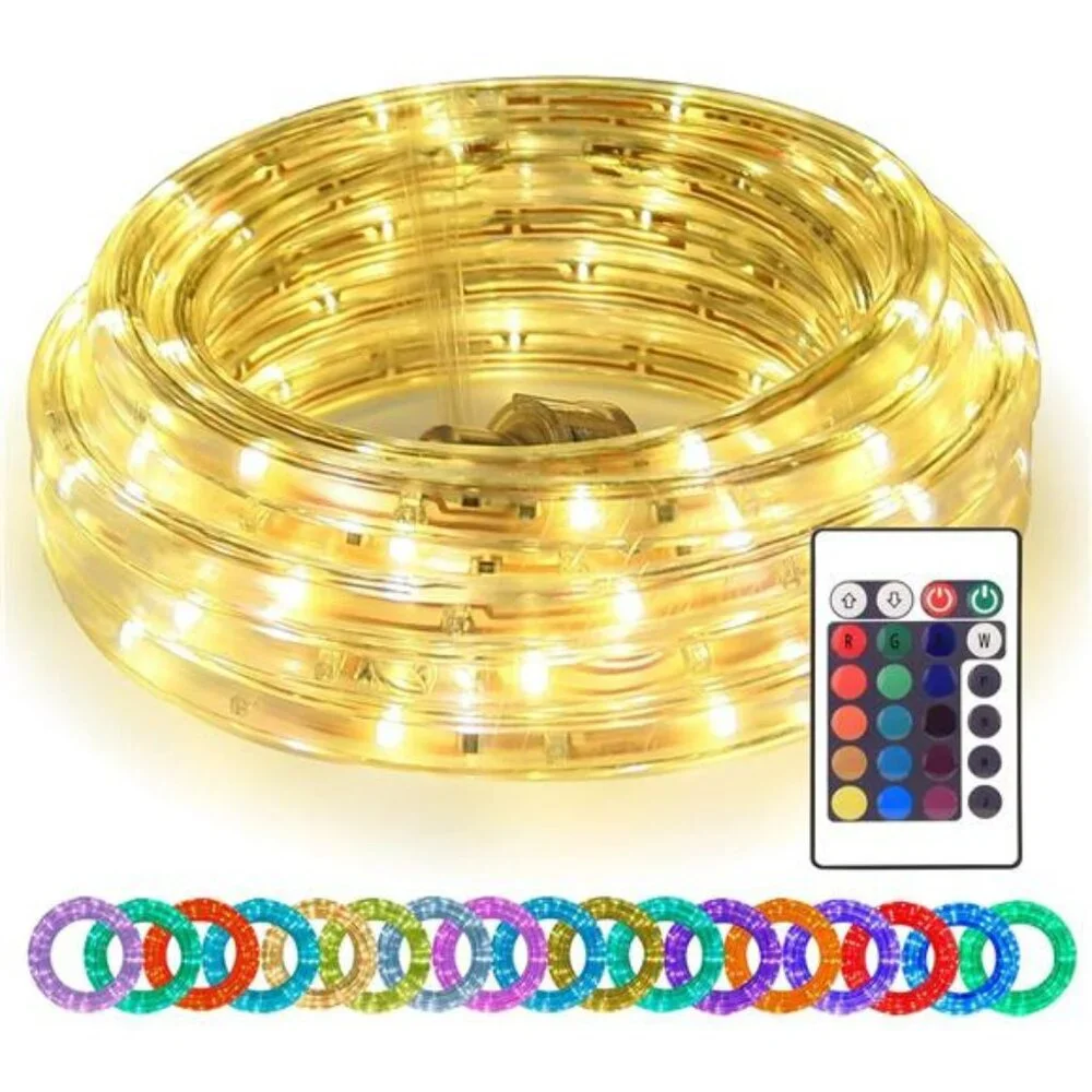 16ft RGB LED rope lights waterproof color changing indoor outdoor remote control